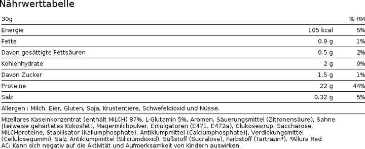 Valori nutrizionali e ingredienti Biotech USA Caseina micellare (Cioccolato, 1 pz., 908 g)