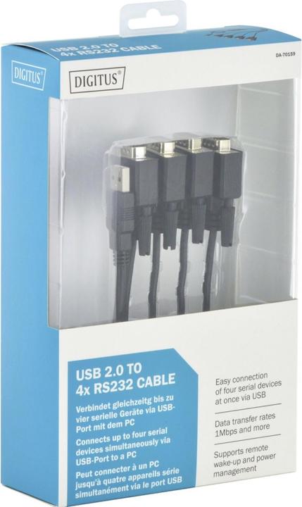 Produktbild Digitus USB 2.0 zu 4x (1.50 m, USB 2.0)