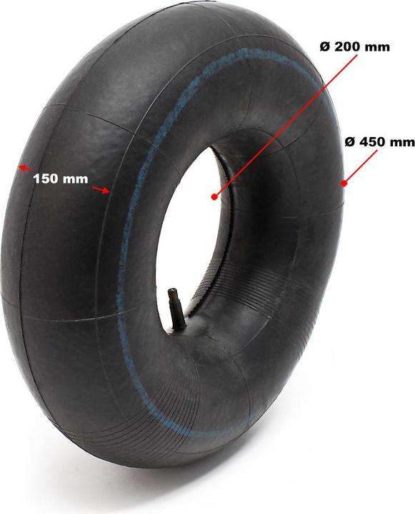 Actual product image Wiltec Inner tube for lawn mower tyre 18x6.50/7.50/8.50/9.50-8 20x8.00/10.00-8 with straight valve stem gar (Lawn mower, Garden machinery spare parts)