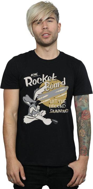 Image du produit Looney Tunes Mens Rocket Board Wile E Coyote Cotton T-Shirt (XXL)
