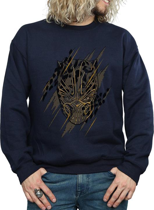Actual product image Mens Black Panther Gold Head Cotton Sweatshirt (XL)