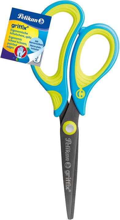 Immagine prodotto Pelikan Forbici appuntite Griffix 810296 blu neonfresh con la mano sinistra (15 cm)