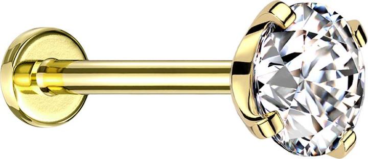 Immagine prodotto Star Piercing Micro Labret filo interno rosato quadrato con cristalli argento (Acciaio chirurgico 316L, Ottone)