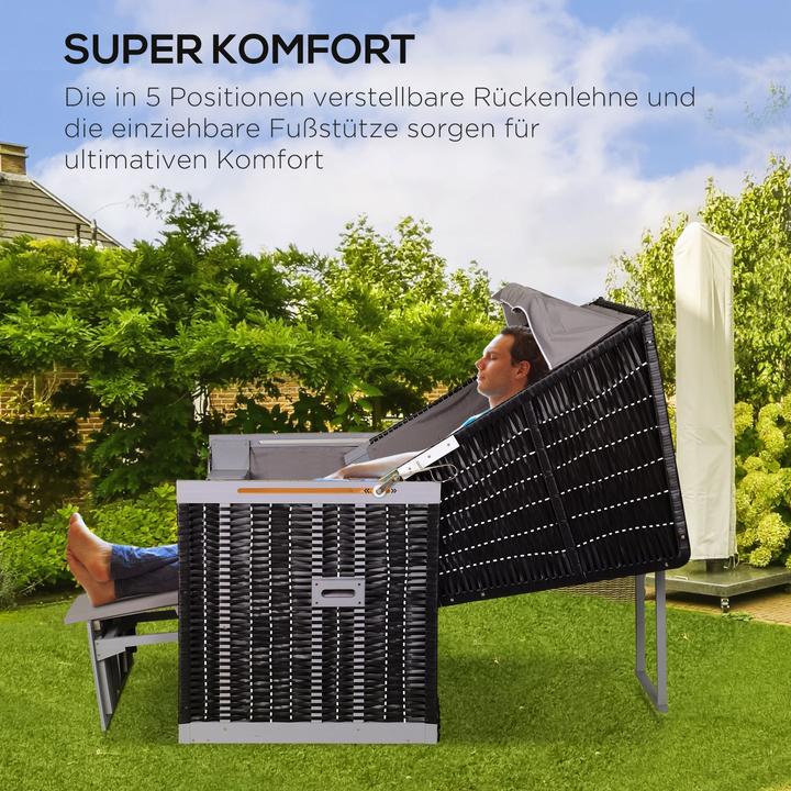 Actual product image Outsunny Beach chair with roof and cup holder