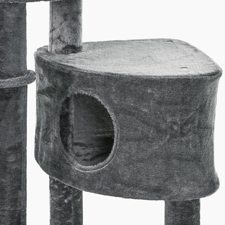 Immagine prodotto PawHut Albero per gatti con grotta (260 cm, Grigio scuro)