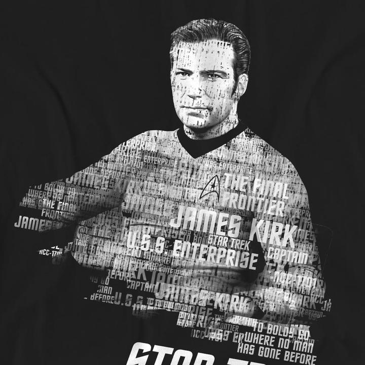 Actual product image Unisex Adult Words Captain Kirk T-Shirt (L)