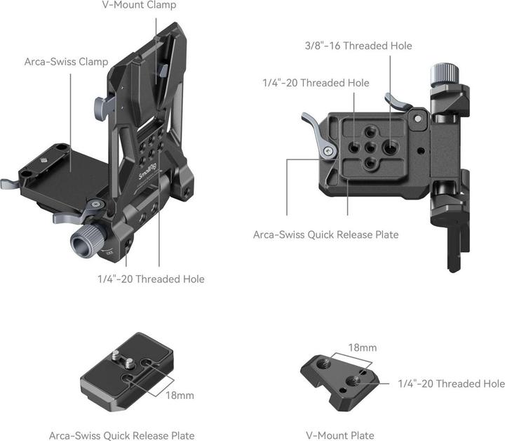 Immagine prodotto SmallRig Sistema di montaggio della batteria compatto con attacco a V 4064 (Accessori video vari)