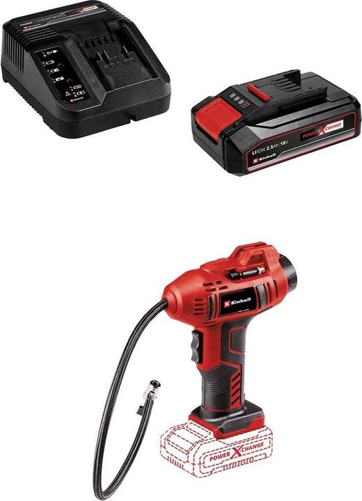 Productafbeelding Einhell 4326556 Batterijcompressor CE-CC 18 Li (2,5 Ah) Power X-Change 11 bar Incl. 1 oplaadbare batterij (11 bar, 0 l)