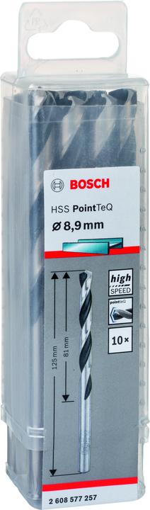 Image du produit Bosch Professional Zubehör Forets hélicoïdaux HSS PointTeQ (8,9 mm)