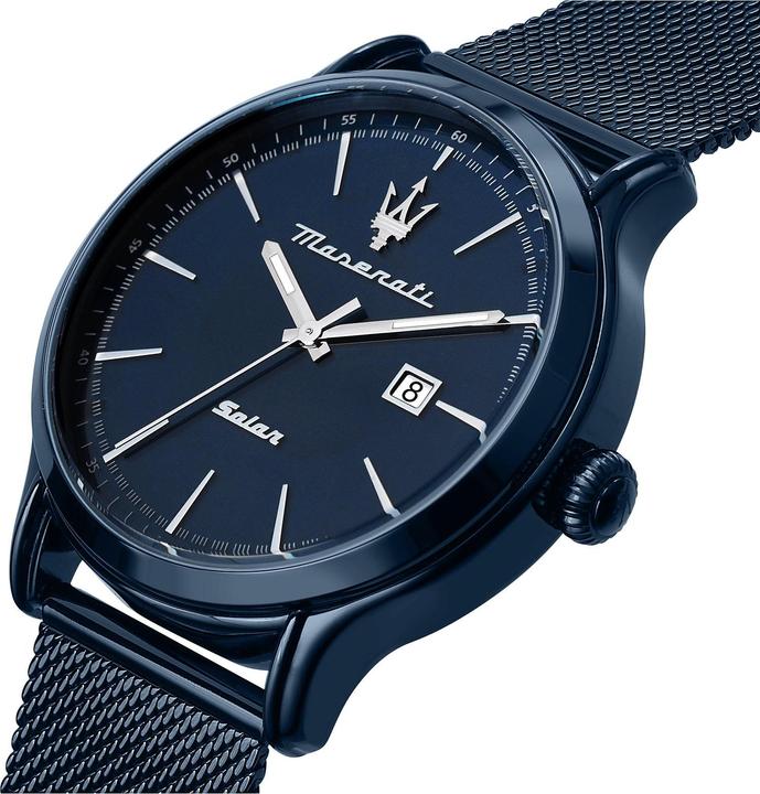 Actual product image Maserati R8853149001 Blue Solar 45mm 10ATM (Analogue wristwatch, 45 mm)