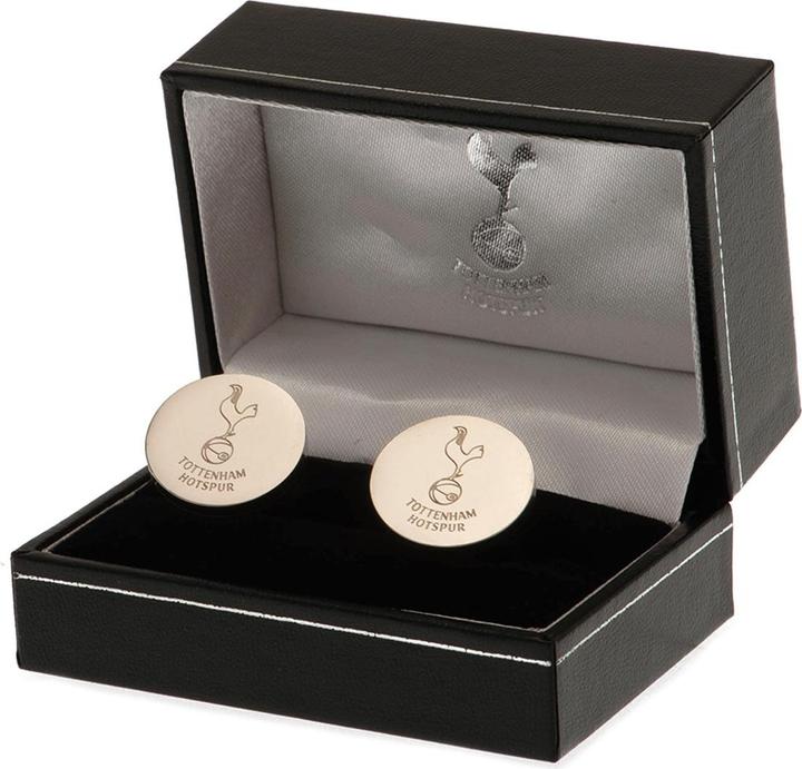 Actual product image Tottenham Hotspur FC Round Stainless Steel Cufflinks (100% synthetic material)