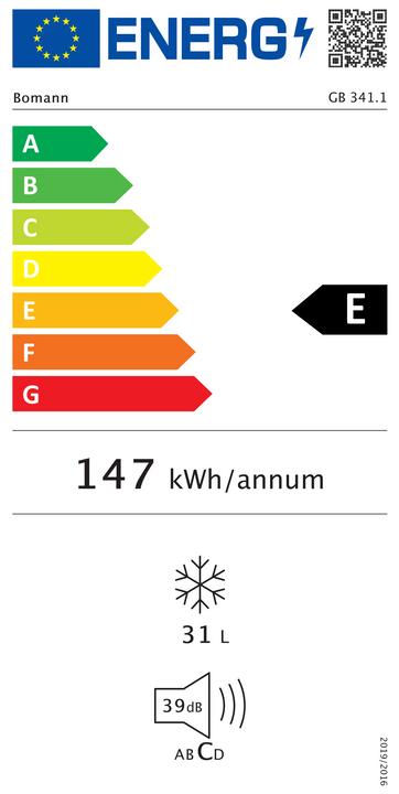 Energie-Label Bomann GB 341 (Freistehend, 31 l)