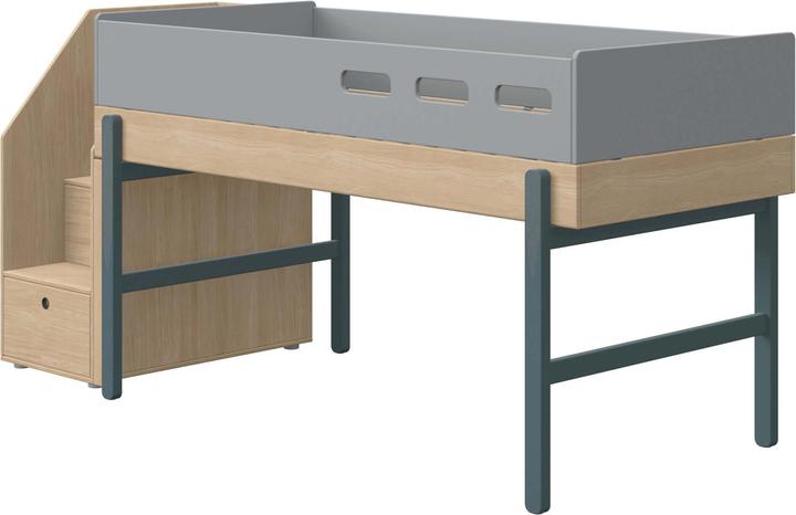 Produktbild Flexa Halbhohes Bett Popsicle mit Treppe (90 x 200 cm)