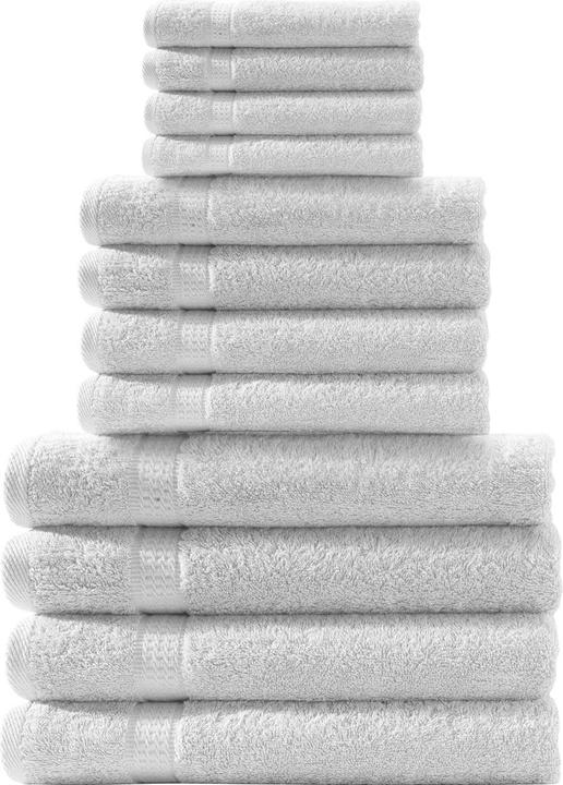Casativo 12-piece 100% cotton towel set, white (50 x 100 cm, 70 x 140 cm, 30 x 50 cm)