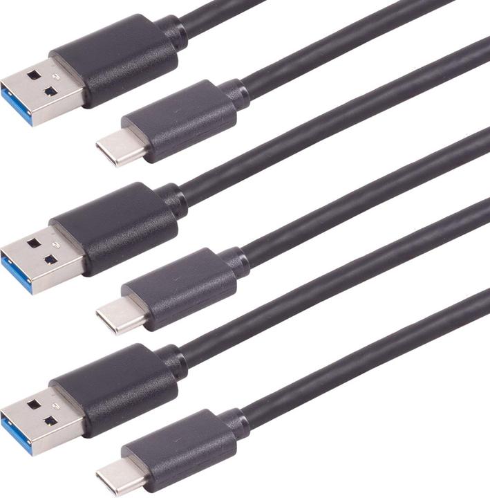 Produktbild S-Impuls Lade- & Datenkabel USB-A auf USB-C, USB 3.0, 1m, 3er-Set (1 m, USB 3.0)