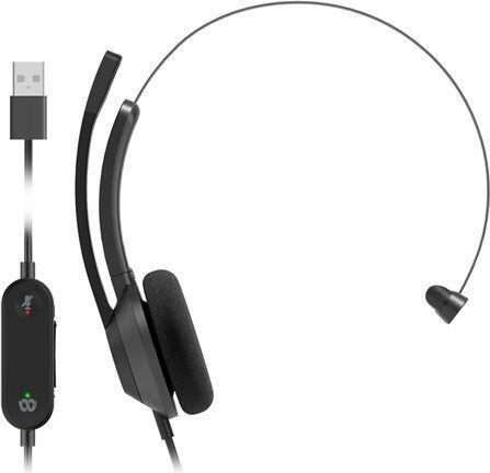 Cisco Headset 321 USB, Wired Single On-Ear Headphones, Webex Controller with USB-A, Carbon Black... (Cable, USB-A)