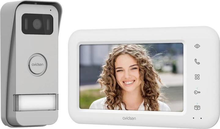 Avidsen Interphone-portier vidéo ELIA Kit complet filaire blanc, aluminium (Filaire)