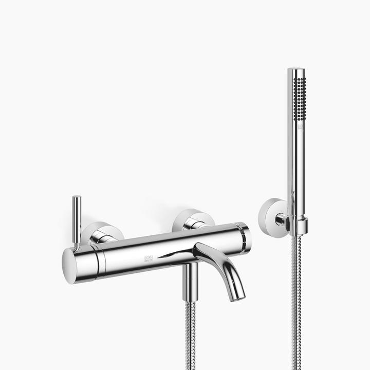 Actual product image Dornbracht Meta single-lever bath mixer for wall mounting, with shower set, projection 202 mm, 33233