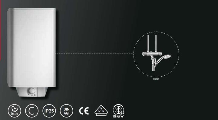Image du produit AEG Haustechnik Cylindre mural de base DEM 120 Basic 120l sans pression et résistant à la pression 234200 EEF. c