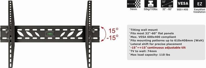 Image du produit Opticum Support mural AX Strong Prima (Mur, 60", 50 kg)