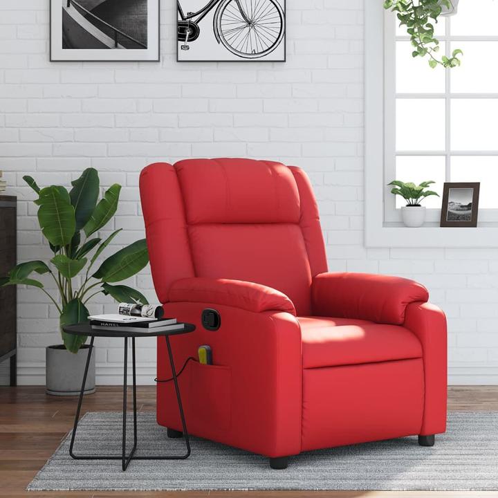 Produktbild VidaXL Massagesessel Fernsehsessel Relaxsessel Sessel Liegesessel Rot Kunstleder