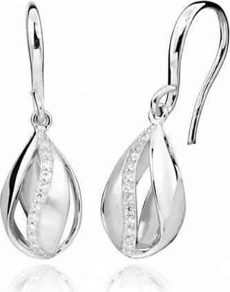 Actual product image Silver Cat Fashion earrings with zircons SC394
