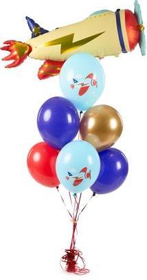 Produktbild Partydeco Luftballon Flugzeug Mehrfarbig, Ø 30 cm, 6 Stück