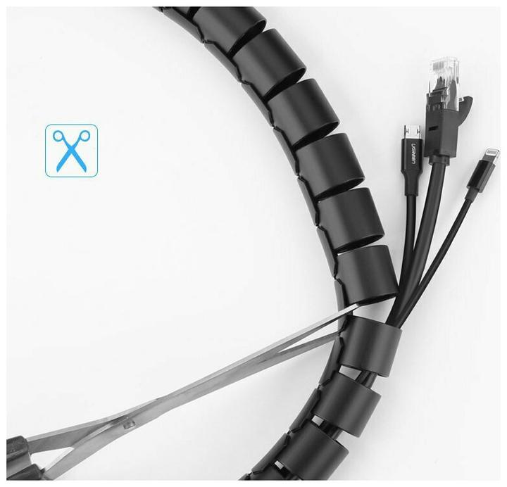 Actual product image Ugreen Flexible cable duct Cable Zipper Management 5m (Cable spiral hose, 500 cm)