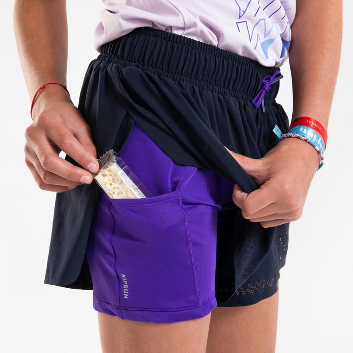 Produktbild Kiprun Laufshorts Mädchen atmungsaktiv - Dry+ 900 dunkelblau/lila (14, 15, 16)