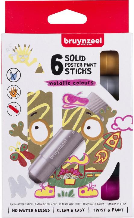 Bruynzeel Gouache Sticks Metallic, 6 pezzi. (Multicolore, 6 x)