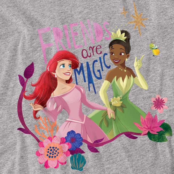 Actual product image Disney Princess Unisex Adult Friends Are Magic Ariel And Tiana T-Shirt (S)
