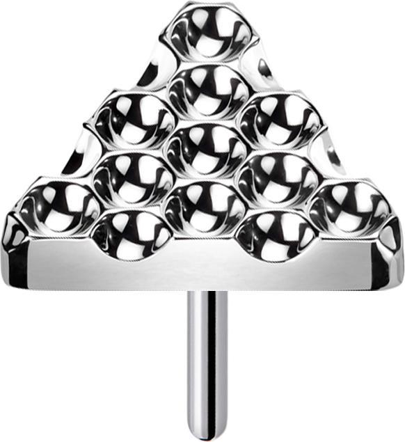 Star Piercing Threadless gepunkteter Diamantschliff Dreieck silber (Titan G23, ohne Messing)