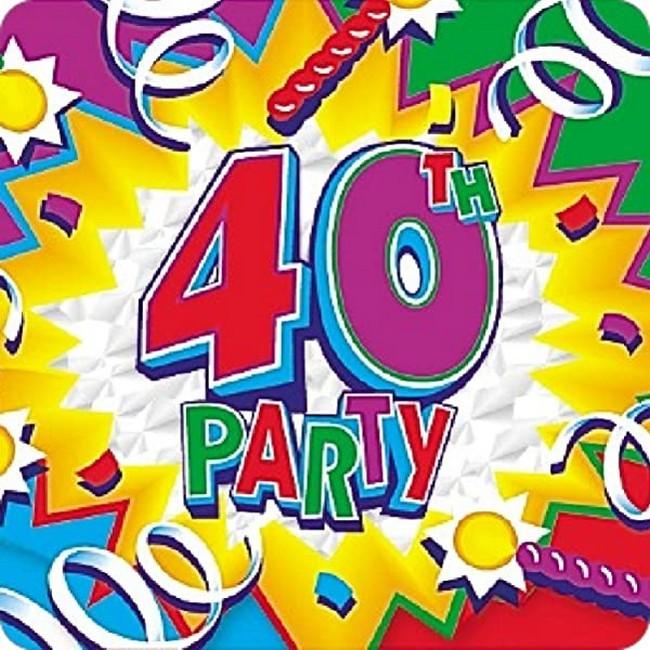 Actual product image Generic Explosion 40th Birthday Invitations (Pack of 8)
