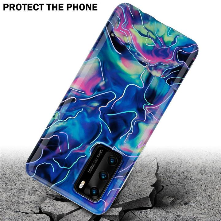 Image du produit Cadorabo Couverture IMD TPU Marbre coloré (Huawei P40)
