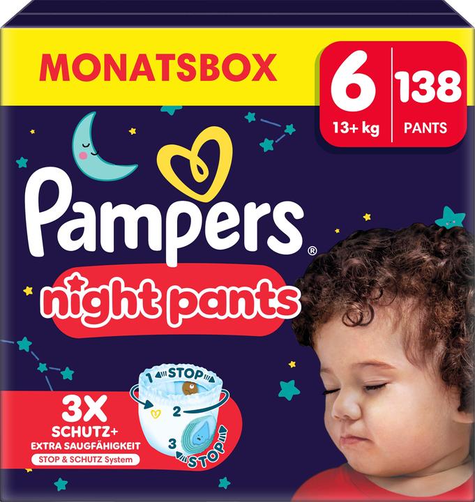 Immagine prodotto Pampers Baby-Dry Night Pants (Dimensione 6, Pacco mensile, 138 Pezzo/i)