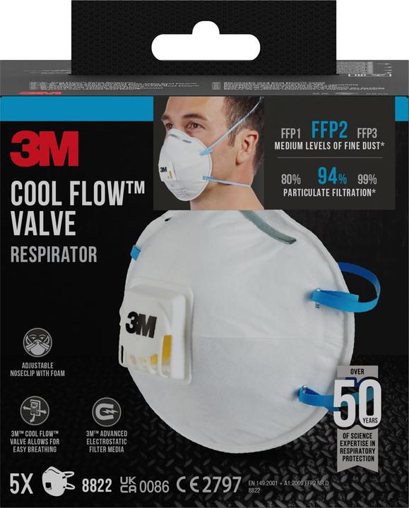 Image du produit 3M Masque à particules 8822 PRO5 (FFP2, 5 x)