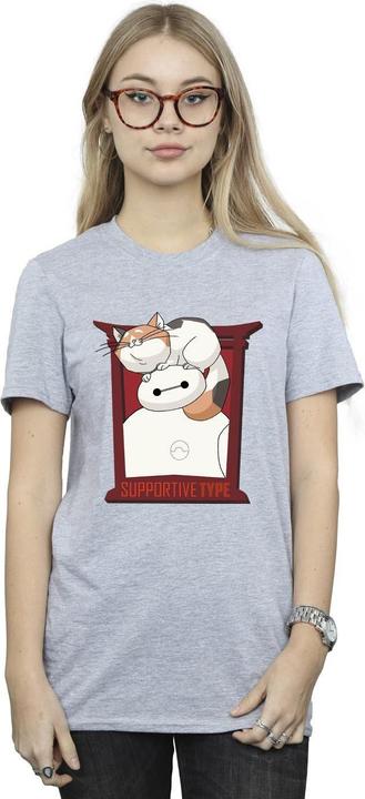 Actual product image Disney Womens/Ladies Big Hero 6 Baymax Frame Support Cotton Boyfriend T-Shirt (L)