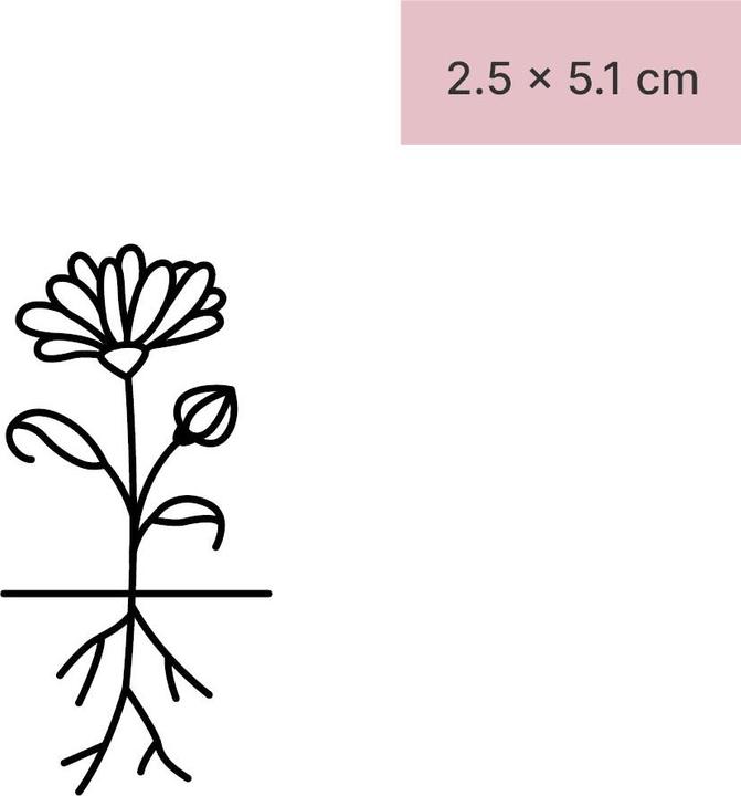 Actual product image minink Temporary tattoo - Flower with roots