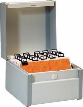 Actual product image Rexel VAL-REX card index box, metal, DIN A6 portrait, grey lacquered Capacity: 150 x 105 mm, for 500 cards (A6)
