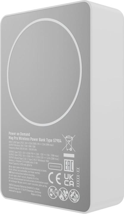 Immagine prodotto Varta Mag Pro Wireless PB 10000 mAh (10000 mAh, 18 W, 18.50 Wh)