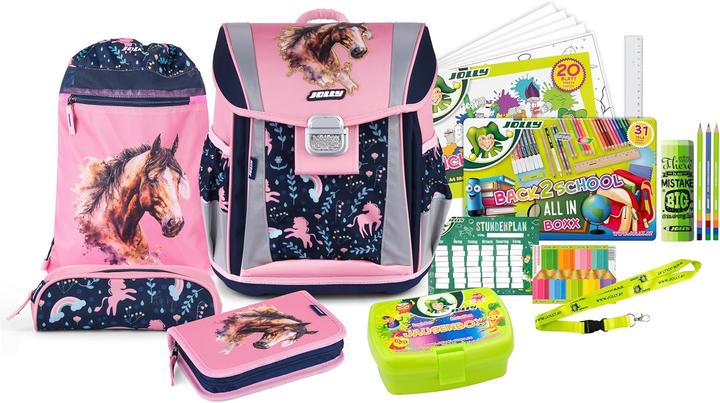 Jolly Schulranzen-Set Classic Best Friends Forever Kunstfaser rosa/blau (22 l)