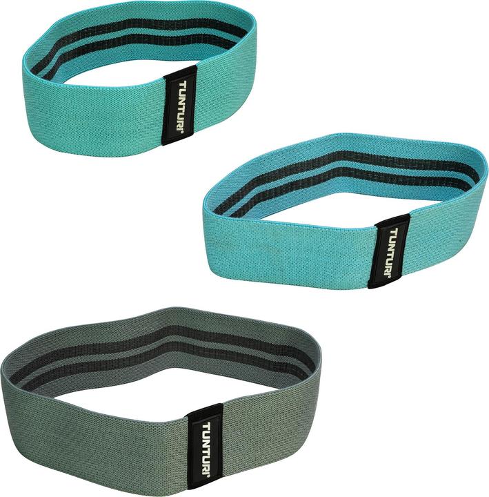 Produktbild Tunturi Textil Resistance Band Widerstandsbänder 3er Set (0.30 m, Mittel, Stark, Leicht)