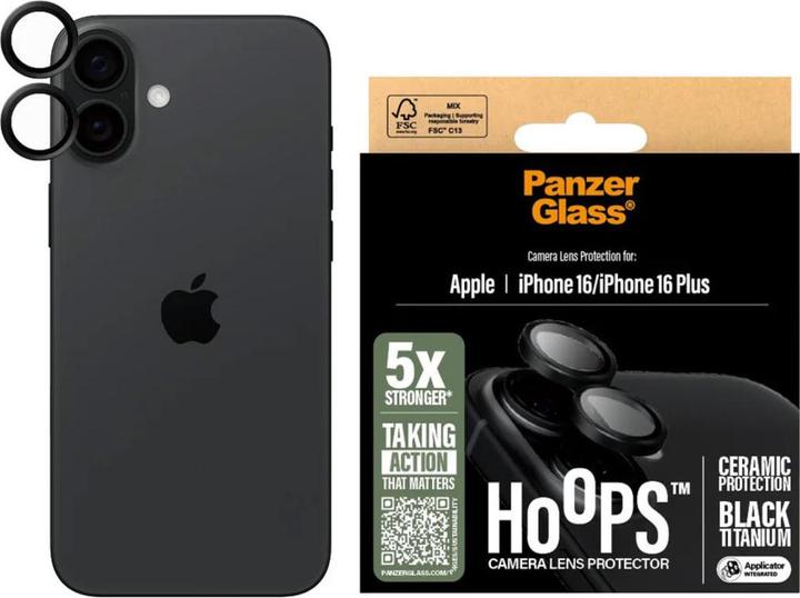 Actual product image PanzerGlass Hoops Camera Lens Protector (1 Piece, Apple iPhone 16 Plus, Apple iPhone 16)
