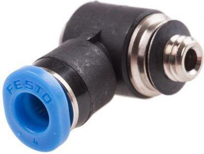 Festo Push-in Elbow Fitting, Male M5, 4mm (Winkelverbindung)