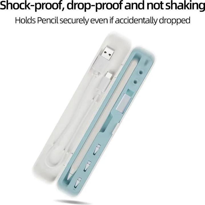 Produktbild PhoneLook Schutzcase Aufbewahrungsbox Apple Pencil 1 & 2 liquid silicone blaues Interieur