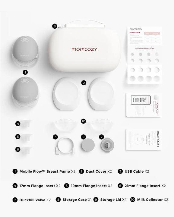 Produktbild Momcozy M9 Hands-Free Breast Pump Grey Double Packs