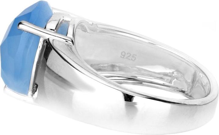 Produktbild Xen Ring mit Chalcedon dyed blue 925 Sterlingsilber rhodiniert (54, 925 Silber)