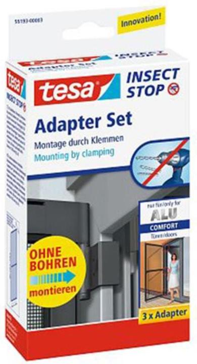 Produktbild tesa Insektenschutz Alu COMFORT Adapter für Türen, zur Montage ohne Bohren
