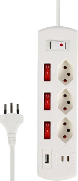 Produktbild Schoenenberger Steckdosenleiste (6 x, Typ 13, USB-A, USB-C, 2 m)