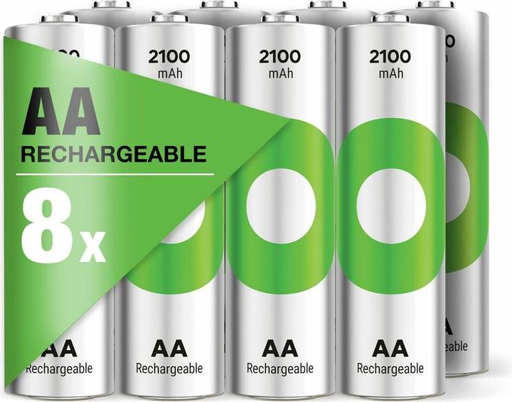 GP Batteries Ricaricatore di batterie (8 pz., AA, 2100 mAh)